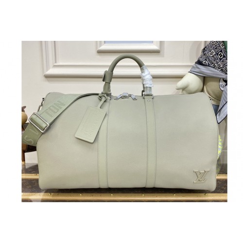 Louis Vuitton M22609 Keepall Bandoulière 50 Bag in Sage Cowhide leather