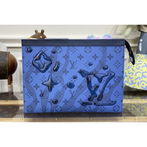 Louis Vuitton M22763 Pochette Voyage MM Bag in Blue Monogram Aquagarden coated canvas Louis Vuitton M22763 Pochette Voyage MM Bag in Blue Monogram Aquagarden coated canvas