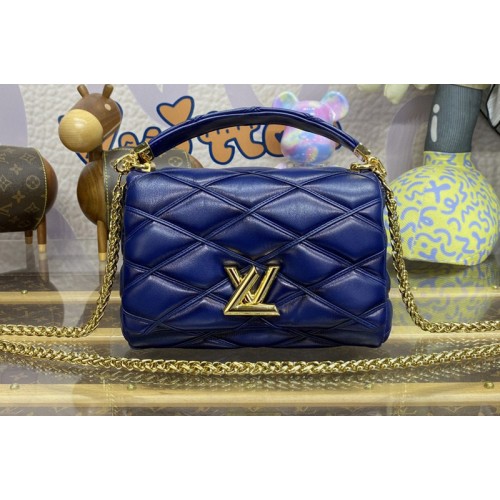Louis Vuitton M23682 GO-14 MM bag in Navy Blue Lambskin Leather