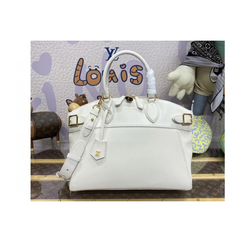 Louis Vuitton M23061 Lock It MM bag in Cream Taurillon leather