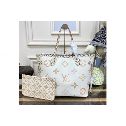 Louis Vuitton M22978 Neverfull MM tote bag in Beige Monogram coated canvas