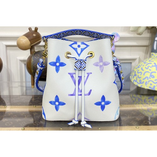 Louis Vuitton M22986 NeoNoe bucket bag in Blue Monogram coated canvas