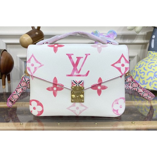 Louis Vuitton M23055 Pochette Metis MM Bag in Pink Monogram coated canvas