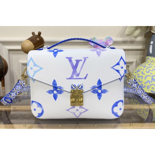 Louis Vuitton M23055 Pochette Metis handbag in Blue Monogram coated canvas