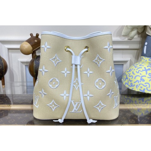 Louis Vuitton M22852 NeoNoe MM bucket bag in White Lotus cotton