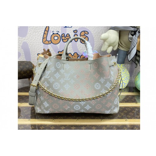 Louis Vuitton M23395 Bella Tote bag in Gray Mahina perforated calfskin leather