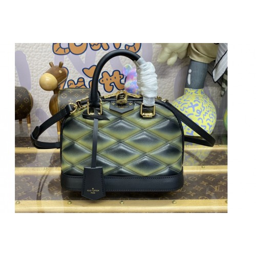 Louis Vuitton M23576 Alma BB handbag in Black Beige Lamb leather