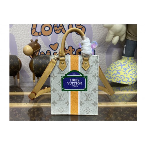 Louis Vuitton M23615 Petit Sac Plat Bag in Beige Ocher Monopaname coated canvas