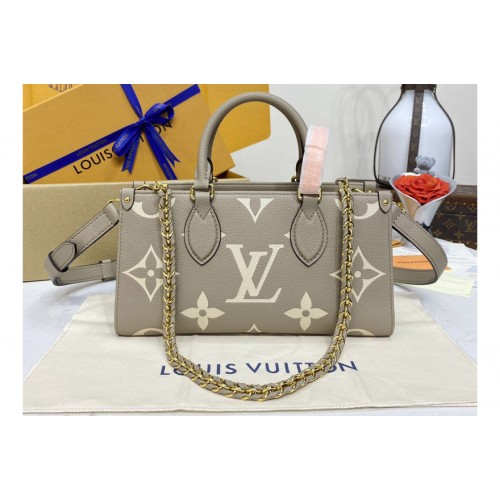 Louis Vuitton M23641 OnTheGo East West tote Bag in Dove Cream Embossed grained cowhide leather