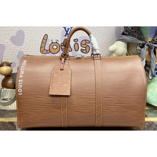 Louis Vuitton M23721 Keepall Bandouliere 50 bag in Brown Epi XL grained leather