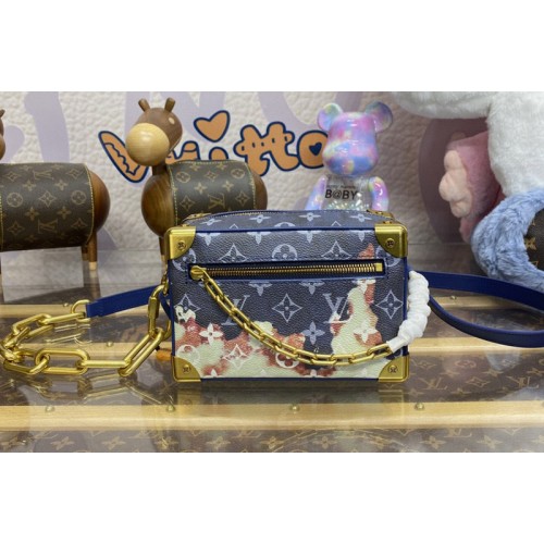 Louis Vuitton M23731 Mini Soft Trunk Bag in Ink Blue Monogram Bleach coated canvas