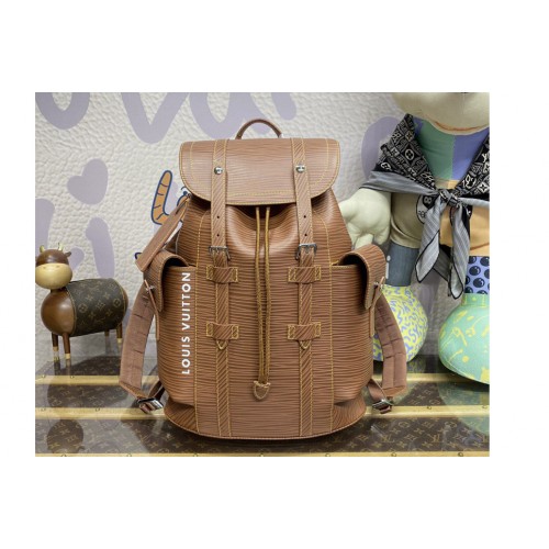 Louis Vuitton M23764 Christopher MM backpack in Brown Epi XL grained leather
