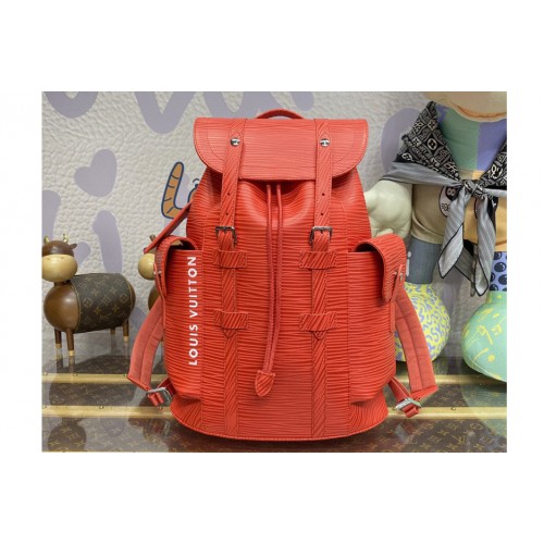 Louis Vuitton M23764 Christopher MM backpack in Vermillion Red Epi XL grained leather