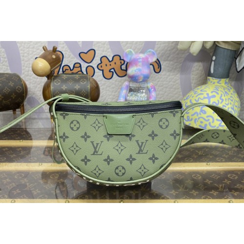 Louis Vuitton M23838 Moon Crossbody bag in Khaki Green Vermillion Red Monogram canvas