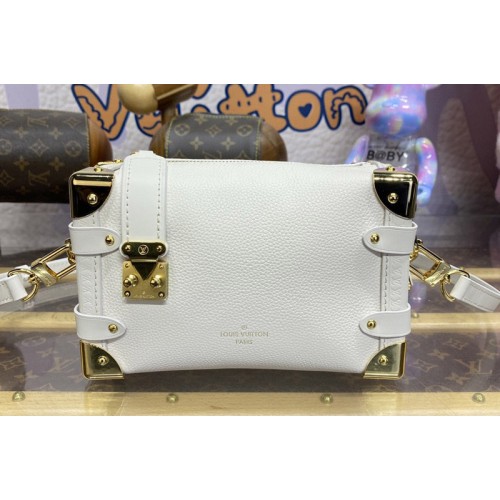 Louis Vuitton M23915 Side Trunk PM Bag in Chalk Grained calf leather