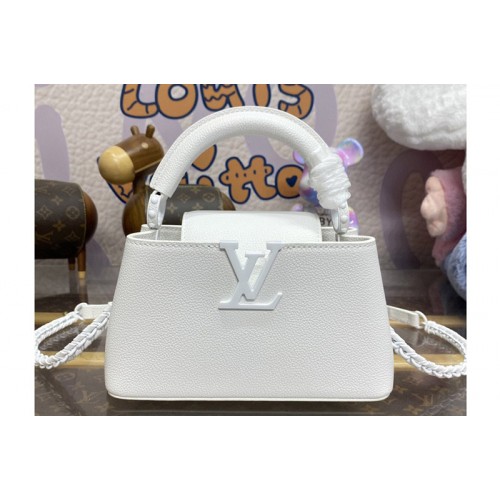 Louis Vuitton M23956 Capucines East-West Mini handbag in Optic White Matte Taurillon Leather