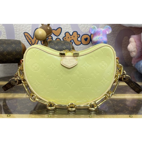 Louis Vuitton M24020 Croissant PM Bag in Chic and Yellow Monogram Vernis embossed cowhide leather