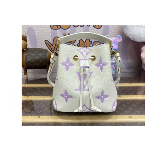 Louis Vuitton M24048 Neonoe BB bucket bag in White Purple Monogram Empreinte leather