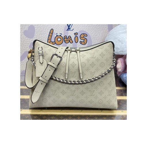 Louis Vuitton M24133 Hand It All MM bag in Galet Gray Mahina calfskin