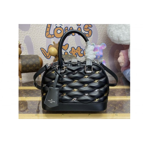 Louis Vuitton M24153 Alma BB handbag in Black Lambskin Leather