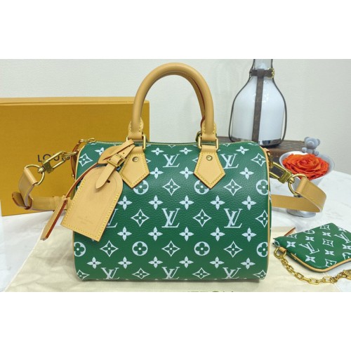 Louis Vuitton M24423 Speedy P9 Bandouliere 25 Bag in Green Soft calfskin Monogram print