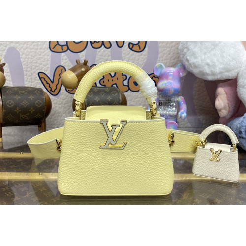Louis Vuitton M24563 Capucines Mini handbag in Yellow Taurillon leather