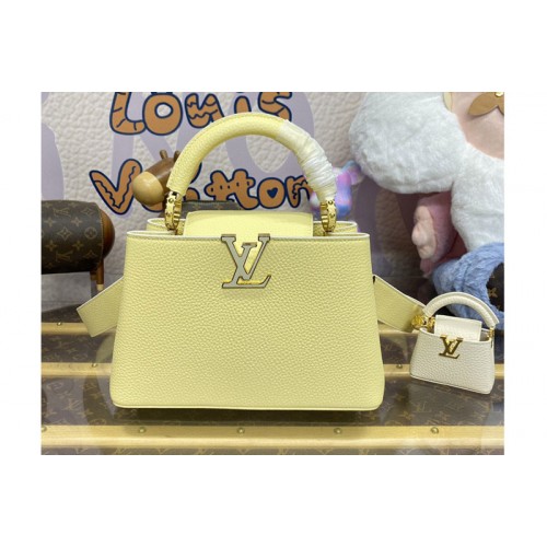 Louis Vuitton M24120 Capucines Mini handbag in Yellow Taurillon leather