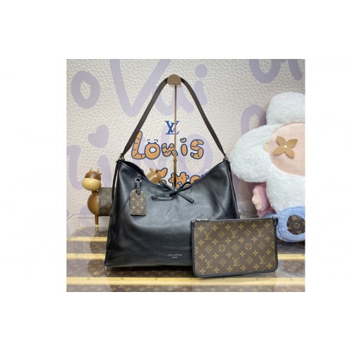 Louis Vuitton M25143 CarryAll Dark MM handbag in Black Lambskin