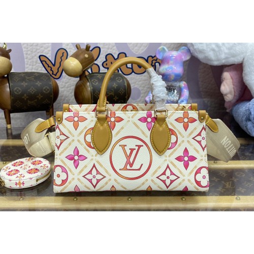 Louis Vuitton M25318 OnTheGo East West handbag in Coral Monogram Tiles coated canvas