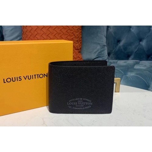 Louis Vuitton M30380 Multiple Wallet Navy Black Taiga leather