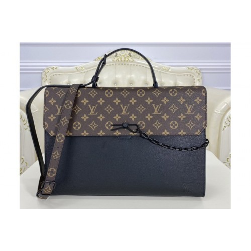 Louis Vuitton M30591 Robusto briefcase Bag in Monogram Canvas and Taiga Leather