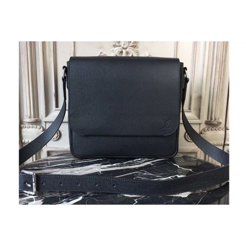 Louis Vuitton M30619 Roman PM Bags in Black Taiga Leather