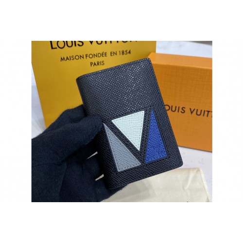 Louis Vuitton M30787 Pocket Organizer in Black Taiga cowhide leather