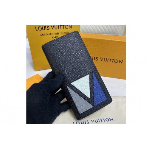 Louis Vuitton M30791 Brazza Wallet in Black Taiga cowhide leather