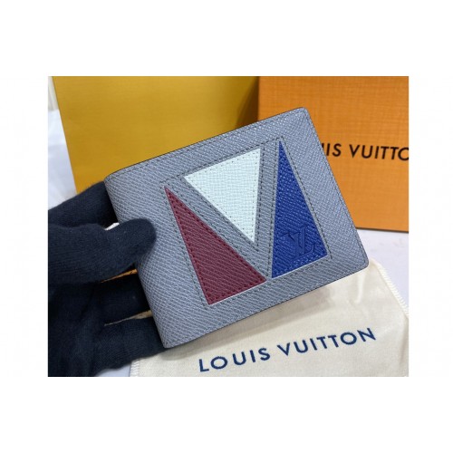 Louis Vuitton M30799 Multiple Wallet in Gray Taiga cowhide leather