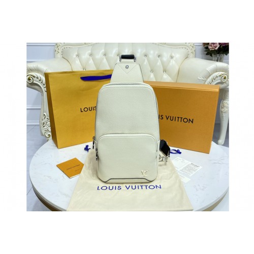 Louis Vuitton M30803 Avenue Sling Bag in Beige Taiga cowhide leather