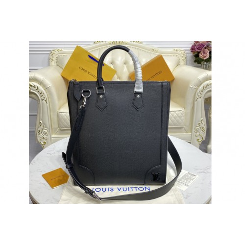 Louis Vuitton M30811 Vertical Tote Bag in Black Taiga cowhide leather