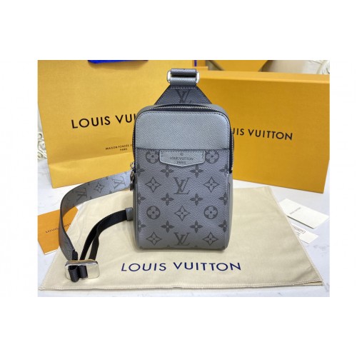 Louis Vuitton M30833 Outdoor Sling bag in Gray Monogram coated canvas and Taiga leather