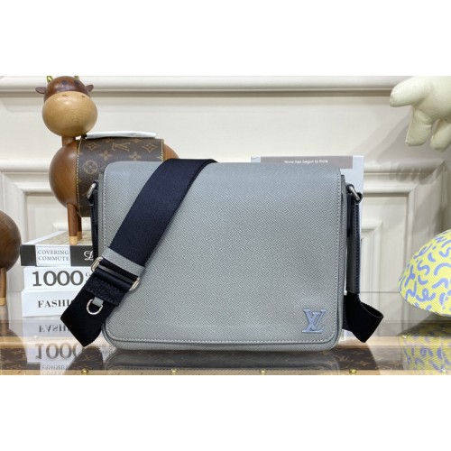 Louis Vuitton M30851 District PM messenger bag in Grey Taiga cowhide leather