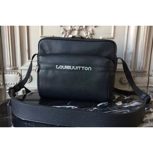 Louis Vuitton M31003 Messenger PM Bag in Black Taiga Leather