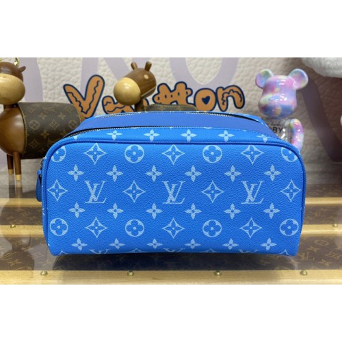 Louis Vuitton M31037 Dopp Kit Bag in Agave Blue Monogram coated canvas