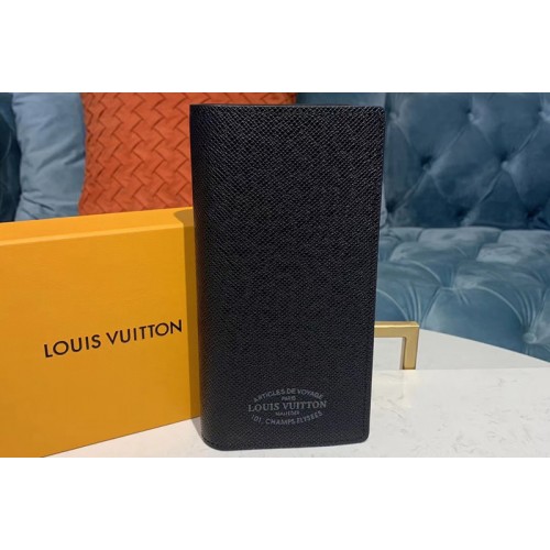 Louis Vuitton M30385 Brazza Wallet Black Taiga leather