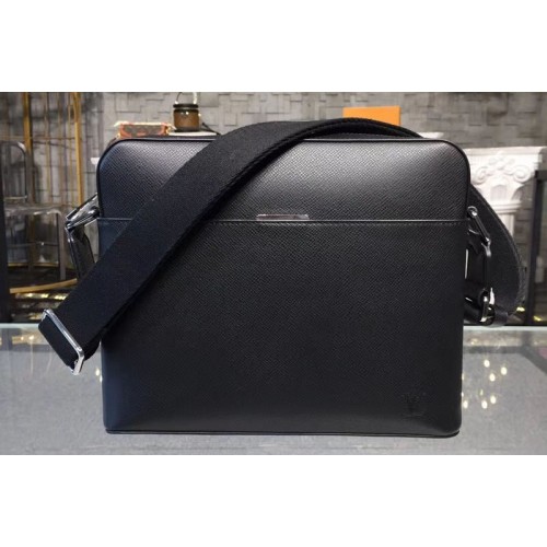 Louis Vuitton M33427 Anton Messenger PM Bags in Black Taiga Leather