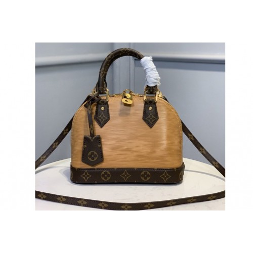 Louis Vuitton M40302 Alma BB Bag in Brown Epi Leather and Monogram Canvas