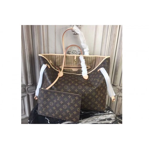Louis Vuitton M40990 Neverfull GM Bag in Monogram Canvas with Beige interior