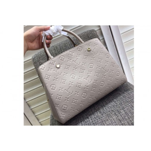 LOUIS VUITTON M41048 Montaigne MM Bag in Gray Monogram Empreinte Leather