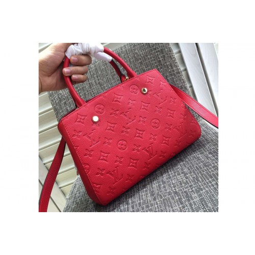 Replica LOUIS VUITTON M41053 Montaigne MM Bag in Red Monogram Empreinte Leather