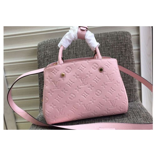 LOUIS VUITTON M41053 Montaigne MM Bag in Pink Monogram Empreinte Leather