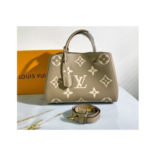Louis Vuitton M45489 Exclusive Prelaunch – Montaigne BB Handbag in Tourterelle Gray Cream Monogram Empreinte Leather