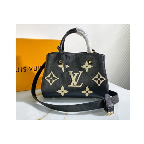Louis Vuitton M45489 Exclusive Prelaunch – Montaigne BB Handbag in Black Cream Monogram Empreinte Leather